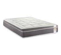Matelas 140 x 190 cm Trente - Ressorts ensaches et memoire de forme - Ep : 30 cm - sommier Gris avec 2 oreillers et couette