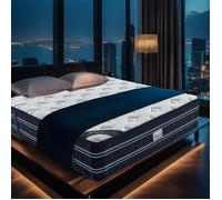 Matelas 140 x 190 Premium Épaisseur 28 cm Fermeté Moyenne Ergonomique Hybride Mousse & Ressorts Ensachés Certifié Oeko-Tex
