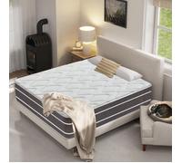 Matelas 140x190 cm 30cm, Ressorts ensachés+Mousse Mémoire - 7 Zones de Confort Moyenne Ferme, Ergonomique,Soutien Parfait,Oeko-Tex