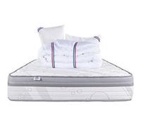 Matelas 140x190 cm, Relaxation, 26cm, Ressorts Ensachés, Mousse Haute Densité, ergonomique, Soutien ferme + 2 Oreillers + Couette