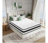 Matelas 140x190, épaisseur 28 cm, ressorts ensachés, 10 zones, avec mousse confort, matelas adulte, soutien lombaire