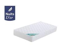 Matelas 140x190 Mousse Haute Résilience Densité 35 Kg/m3 - Hauteur 21 Cm Ferme + Oreiller Mémoire de Forme + Protège Matelas OFFERT Goodnight 140 190 Nuits d'Or G