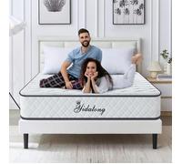 Matelas 140x190, ressorts + mousse à mémoire de forme, épaisseur 28cm, doux pour la peau et respirant, antiallergique, rebond élevé