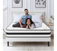 Matelas 140x190, ressorts + mousse à mémoire de forme, épaisseur 28cm, doux pour la peau et respirant, antiallergique, rebond élevé