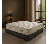 Matelas 140x190 Tissu avec Bambou Naturel Mousse HR 35 Kg/m3 Hauteur 21 Cm - Très Ferme + Oreiller à Mémoire de Forme valeur 89 € 140 190 Bamboo Nuits d'Or