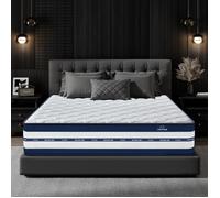 Matelas 140x200 cm - Ép 27cm - Hybride: Éponge multicouche + Noyau à ressort -Mousse Haute résilience - 7 Zones de Confort