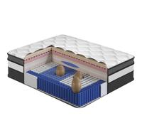 Matelas 140x200 cm - Luxe - Épaisseur 28cm - Matelas - Hybrid : Mousse à Mémoire de Forme + Bleu Latex + Ressorts Ensachés Indépendant - Multicouches Extra Confort 7 Zones - H3 Mi-ferme, Oeko-tex