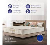 Matelas 140x200 cm - Luxury - Matelas Ressorts Ensachés Mousse mémoire HR Blue Latex Mi-ferme Réversible Très épais 30 cm
