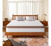 Matelas 140x200 cm, Mousse à Mémoire de Forme, Ép 28cm, Luxe Matelas à Ressorts Hybride, Ergonomie 10 Zones, Fermeté Moyenne H3, Respirante, Antibactérien, Hypoallergénique, Certifié Oeko-Tex