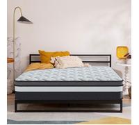 Matelas 140x200 cm Premium - Ép epaisseur 30 cm - Ultra Respirante - Mousse RH + Ressorts ensachés-Anti-acariens - 10 Zones de