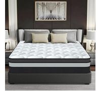 Matelas 140x200 cm Premium - Ép epaisseur 30 cm - Ultra Respirante - Mousse RH + Ressorts ensachés-Anti-acariens - 10 Zones de