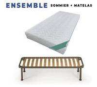 Matelas 140x200 + Sommier Démonté + pieds Offerts Mousse Poli Lattex Indéformable - Déhoussable Housse Lavable - Hauteur 19 cm - Soutien Ferme G