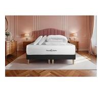 Pack matelas à mémoire de forme maxi épaisseur Buckingham 160x200cm + double sommier Noir 80x200 cm + 2 oreillers + 1 couette