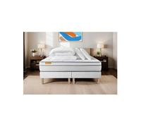 Matelas 160 x 200 cm Memo luxe - Ressorts ensachés - Ep : 26 cm - sommier Blanc avec 2 oreillers et couette