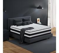 Matelas 160x200 cm Premium, Très épais 26cm, HYBRIDE: Mousse à mémoire de Forme+Ressorts ensachés, Ergonomique, H3 Mi-ferme, Durable, 7 Zones, Hypoallergénique, Respirant, Support à Haute résilience