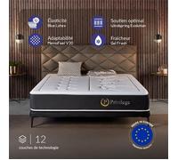 NATURALEX - Matelas Privilege Hybride 160x200-24 cm - Ressorts Ensachés + Mousse Mémoire de Forme Premium - Blue Latex - Confort Mi-Ferme - Respirant - 7 Zones - Sommeil Isolé - Fabriqué en Europe
