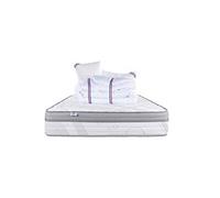 Matelas 160x200 cm, Relaxation, 26cm, Ressorts Ensachés, Mousse Haute Densité, ergonomique, Soutien ferme + 2 Oreillers + Couette