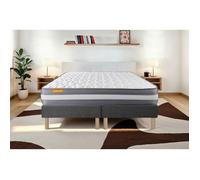 Matelas 160x200 + double sommiers gris 80x200 Memo Plus Memoire de forme 3 zones