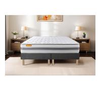 Matelas 160x200 + double sommiers 80x200 Memo Spring Ressorts ensachés 3 zones de confort MAXI épaisseur