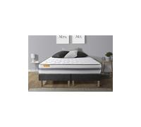 Matelas 160x200 + double sommiers gris 80x200 Memo Spring Ressorts ensaches 3 zones de confort MAXI epaisseur