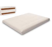 Matelas 160x200 naturel avec latex et 2x coco- Futon Comfort Relax Hard - Pascall Ecru