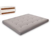 Matelas 160x200 naturel avec latex et 2x coco- Futon Comfort Relax Hard - Pascall Gris