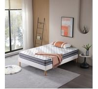 Matelas Tissu Bambou Mousse Poli Lattex Indéformable - 24 Cm - Très Ferme + 2 Protèges Matelas Offerts Bamboo - 160x200 Blanc