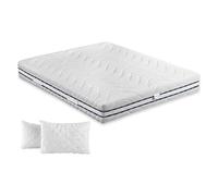 Matelas 180 x 195 ressorts ensachés et mémoire 7 zones. Matelas 1600 ressorts indépendants semi-rigide, tissu matelassé Déhoussable, DETRAIBLE DISP. Médical Coussins nœud mémoire PROMO - MED3.1 H24