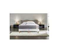 Matelas 180 x 200 cm Trente - Ressorts ensachés - Ep : 30 cm - sommier Blanc avec 2 oreillers et couette