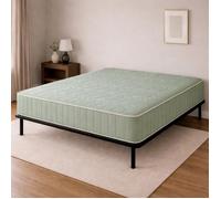 Matelas 180x200 cm avec sommier et protège-matelas mousse polyuréthane latex 19 cm épaisseur ferme - SOMMIER + Luxe