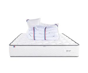 Matelas 180x200 cm,Iris,20 cm,mémoire de forme,ferme,face été/hiver + 2 oreillers + couette