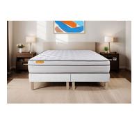 Matelas 180x200 + double sommiers 90x200 Memo Luxe Ressorts ensachés + mémoire de forme 5 zones de confort MAXI épaisseur