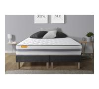 Matelas 180x200 + double sommiers gris 90x200 Memo Spring Ressorts ensaches 3 zones de confort MAXI epaisseur