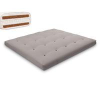 Matelas 180x200 naturel avec latex et 2x coco- Futon Comfort Relax Hard - Pascall Gris
