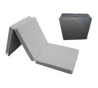 Matelas 180x80x10 cm d'appoint pliant - Avec Sac de Protection - Natalia Spzoo - Gris - Housse amovible - 1 place - 120 kg