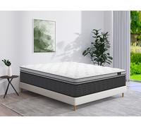 Vente-unique - Matelas 200 x 200 cm Hybride Ressorts ensachés et surmatelas intégré ép.30cm - GAMIANI de YSMÉE