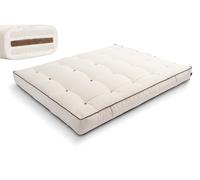 Matelas 200x200 naturel avec coco et 2x latex - Futon Comfort Relax Kedro - Pascall Ecru