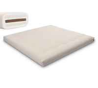 Matelas 200x200 naturel avec coco et 2x latex - Futon Comfort Relax - Pascall Ecru