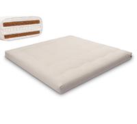 Matelas 200x200 naturel avec latex et 2x coco- Futon Comfort Relax Hard - Pascall Ecru