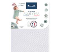 Matelas 70x140 cm pour lit bébé Aloé Vera - Peaux fragiles - Déhoussable à 360°