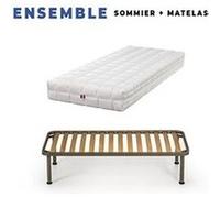 Matelas 70x190 + sommier + pieds + oreiller mémoire + protège matelas offerts - latex naturel - compatible sommiers electriques - 80 kg/m3 - hauteur 2 G