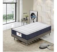 Matelas 90x190 cm Hybride - 22 cm Matelas à ressorts - Équilibré - 420 Ressorts ensachés,Moelleux et Respirant