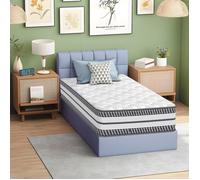 Matelas 90x200 cm - epaisseur 26cm avec âme à ressorts ensachés Classe de fermeté H3 - Certifié Öko-Tex - Matelas ergonomique Zone