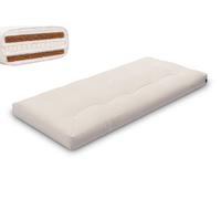 Matelas 90x200 naturel avec latex et 2x coco- Futon Comfort Relax Hard - Pascall Ecru