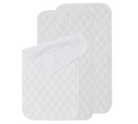 Matelas à langer 3 pièces Tapis à langer imperméable 27x14 '' Coussin de voyage en coton lavable et réutilisable pour bébé Station légère et pliable, cadeaux de fête naissance.