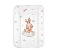 Matelas à langer 50x70 cm blanc avec lapin - imperméable & facile à nettoyer, doux pour nouveau-né - coussin à langer pour table à langer - matelas de change bébé