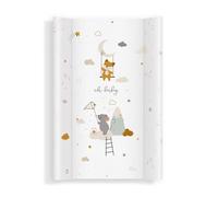 Matelas à langer 70x47 cm blanc avec souris - lavable & doux, bords profilés pour plus de sécurité - coussin à langer pour table à langer - matelas de change bébé