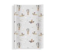 Matelas à langer 70x47 cm gris avec animaux - lavable & doux, bords profilés pour plus de sécurité - coussin à langer pour table à langer - matelas de change bébé