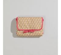 Matelas à langer bébé nomade ocre motifs floraux jaunes et bordures roses 50.5x60.5x0.5cm