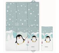 Matelas à Langer de Voyage 40x60 cm - KIKIDO - Tapis à Langer Bébé - Nomade, Pliable, Imperméable et Portable - Pingouins